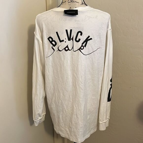 Blvck Scvle White Skeleton Graphic Reversible Design Casual Pullover Long Sleeve - Picture 3 of 12